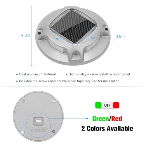 Solar Driveway Marker Lights Dock Marine Led Deck Outdoor 4 Pack (4 Count)