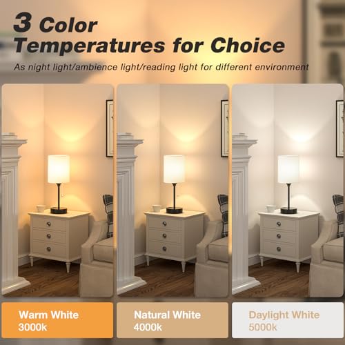Bedside Table Lamp for Bedroom Set of 2 (2 Count)