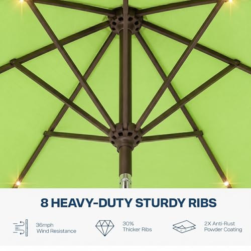 10FT Solar Patio Umbrella with Lights