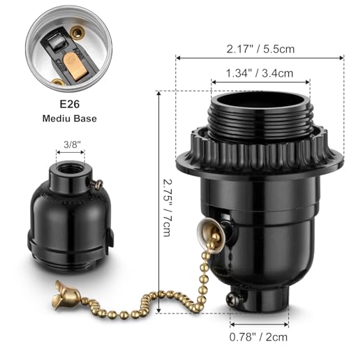 Pull Chain Light Bulb Socket With Shade Ring