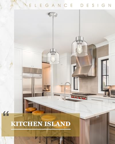 7" Brushed Nickel Pendant Lights Kitchen Island