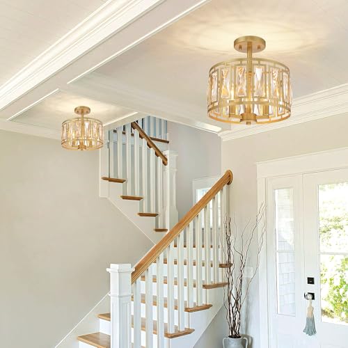 Gold Semi Flush Mount Ceiling Light
