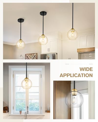 2 Pack Black and Gold Pendant Light Fixtures (2 Count)