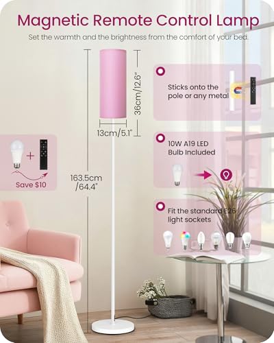 Dimmable Floor Lamps for Living Room with Remote and Foot Switch
