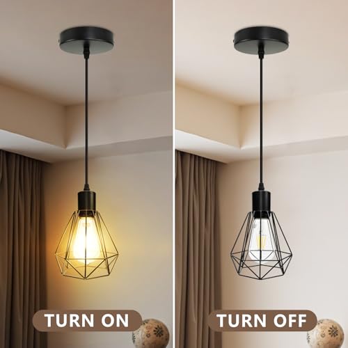 3 Pack Modern Black Farmhouse Pendant Light Fixture with E26 Base (3 Count)