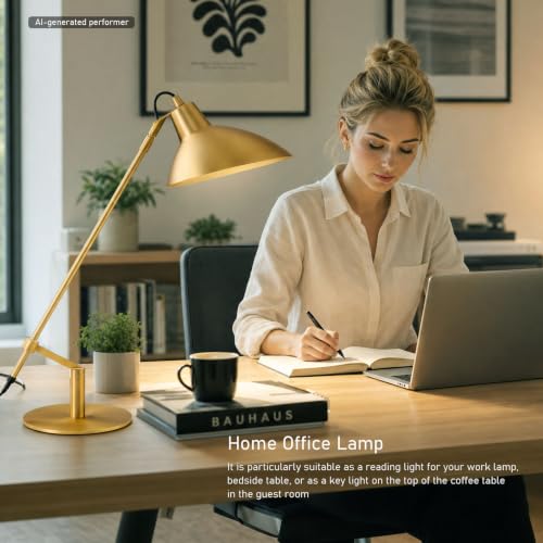 Desk Lamp Modern Industrial 100% Metal Adjustable Table Lamp 24"