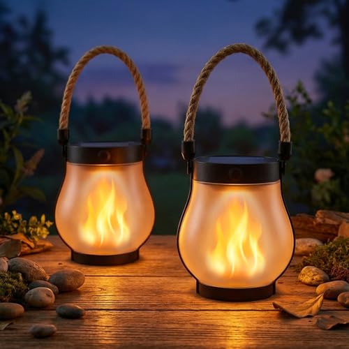 Solar Lanterns Outdoor Waterproof 2 (2 Count)
