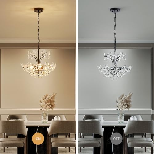 Crystal Chandelier Pendant Flushmount Ceiling Light Modern Lighting Fixture for Bedroom Hallway Bar Kitchen Bathroom