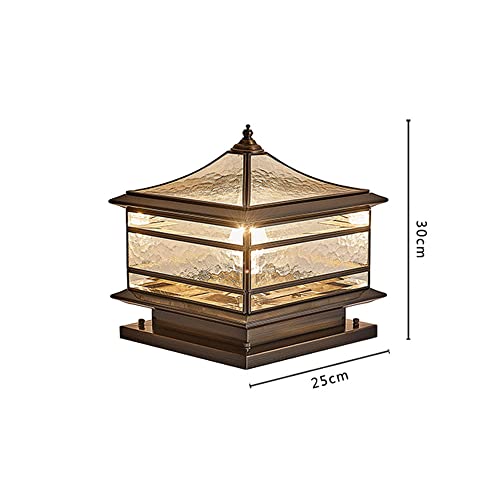 Vintage Copper Outdoor Pillar Light for Patio Garden Fence