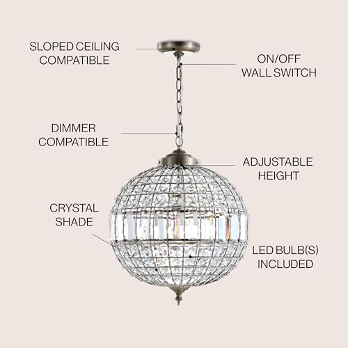 Georgina 1 Light Crystal Globe Pendant