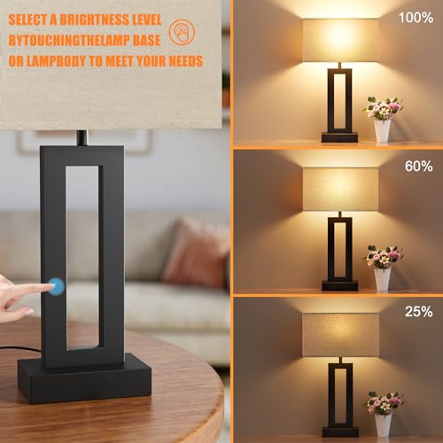 19.6" Touch Lamps for Nightstand (2 Count)