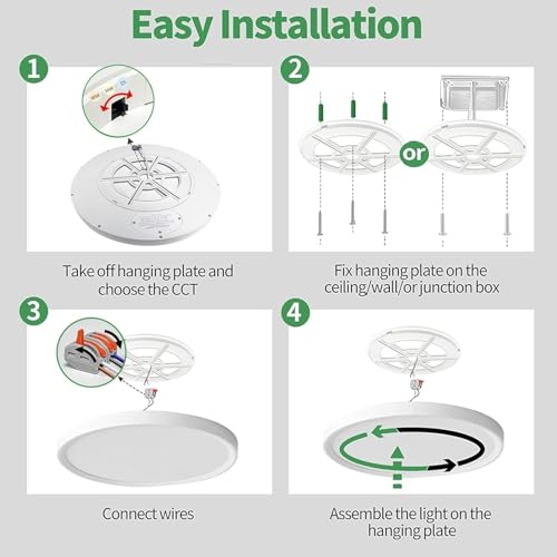 20 Inch Large LED Flush Mount Ceiling Light (2 Count)