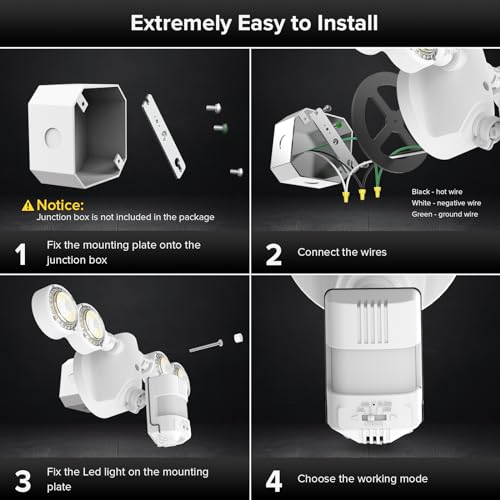 40W 5000 LM LED Motion Sensor Outdoor Lights