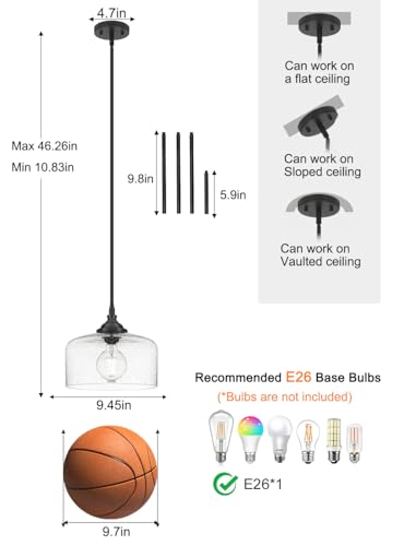 Black Vintage Pendant Lights Kitchen Island