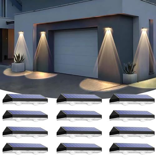 Solar Fence Lights Outdoor (12 Count)