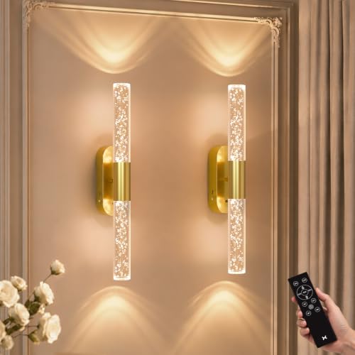 Crystal Battery Operated Wall Sconces Set of 2 for Home Space (2 Count)