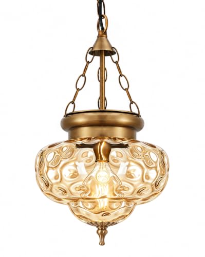 Vintage Brushed Antique Brass Pendant Light for Kitchen Island