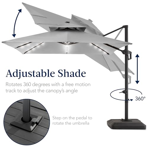 9x12ft LED Cantilever Patio Umbrella w
