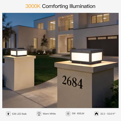 12" Outdoor Post Lights Hard Wired
