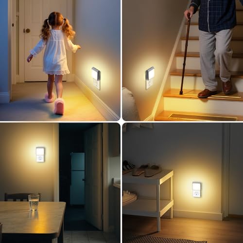 Dimmable LED Night Lights Plug into Wall with Dusk to Dawn Sensor (2 Count)