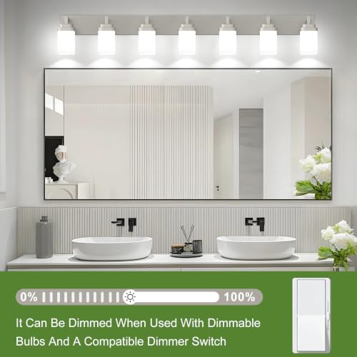 Brushed Nickel Bathroom Light Fixtures (Nickel / 7-Light)