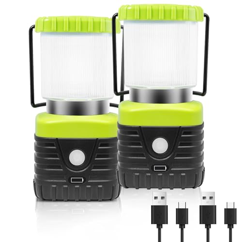 2PCS Warm LED Camping Lantern Rechargeable for Power Outages (16.8 Ounce)