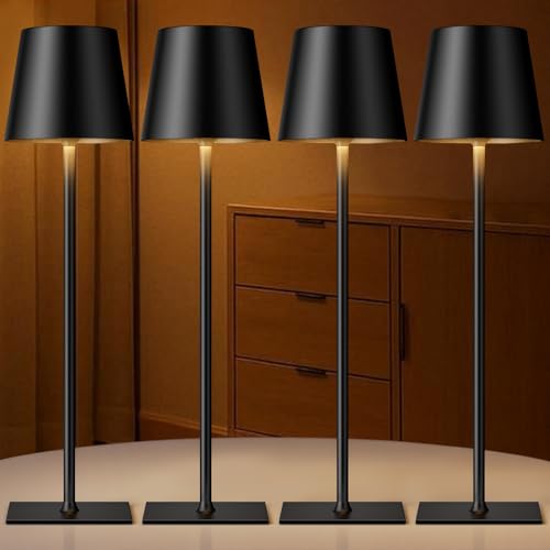 Black Cordless Rechargeable Table Lamp (4 Count)