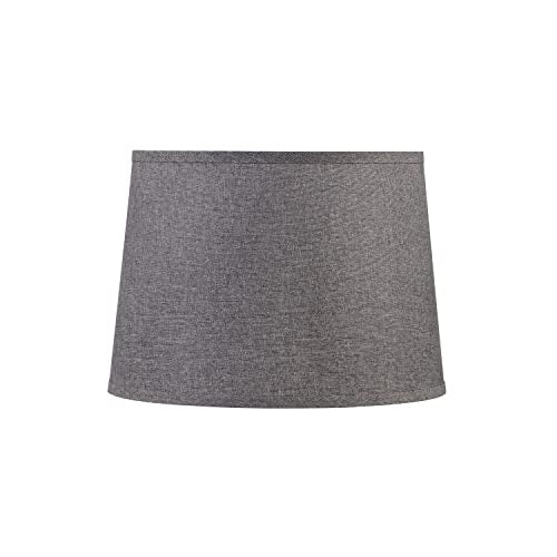 32094 Transitional Hardback Empire Shaped Spider Construction Lamp Shade in Dark Grey Burlap Texture Fabric