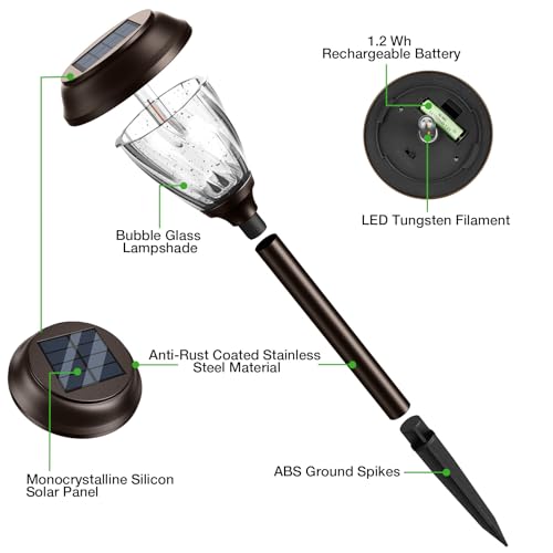 Solar Pathway Lights Outdoor 6 Pack (6 Count)