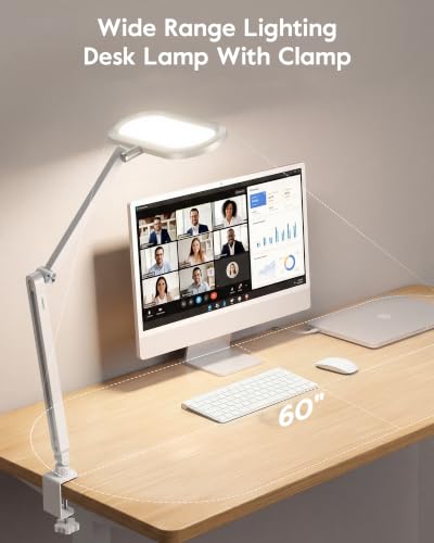 Desk Lamp for Home Office with Clamp for Video Conference