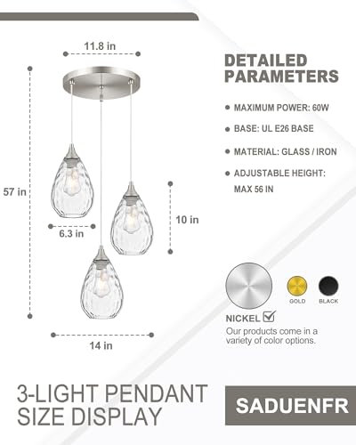 Brushed Nickel Dining Room Chandelier Light Fixture Over Table