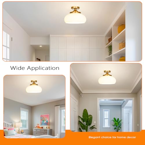 Mid Century Gold Ceiling Light with Hand