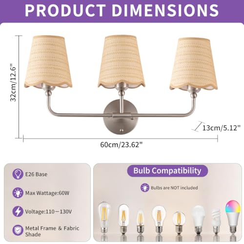Bathroom Vanity Light Fixtures (Silver)