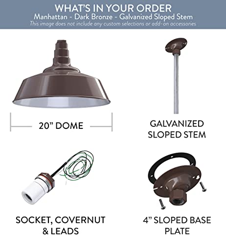 Industrial Pendant Light 20 Inch Extra Large Steel Warehouse