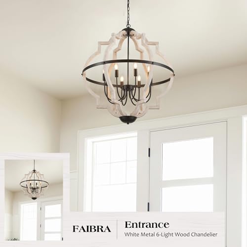 8 Light Wood Pendant Light