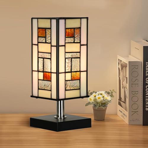 TL0013 Small Retangular Tiffany Lamp Stained Glass Uplight