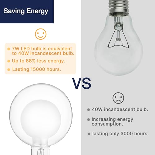 G125 Decorative Large Globe LED Bulb (2 Count)