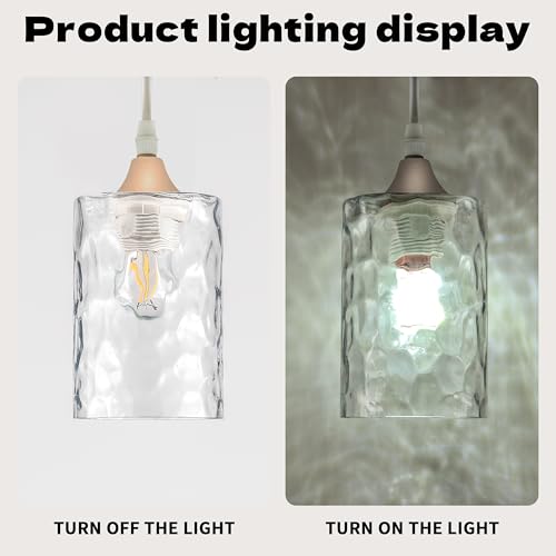 6Pcs Clear Hammered Glass Lamp Shade (6 Count)