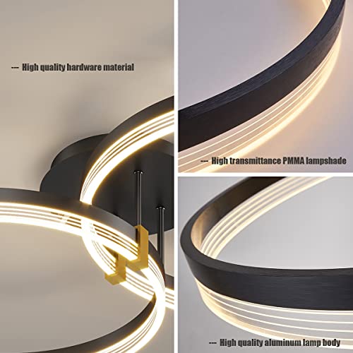 Chaners Ceiling Light Acrylic Ring Ceiling Light LED with Remote Control Dining Room Bedroom Lamp Living