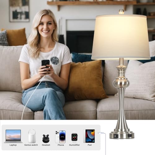 28.75" Silver Table Lamps for Living Room