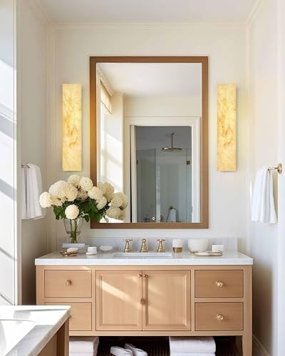Alabaster Wall Sconces Natural Marble Bathroom Vanity Wall Light Fixture