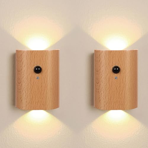 2 Pack Wood Step Light with Motion Sensor (2 Count)