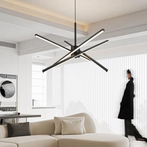 Black 27 inches Modern Sputnik Chandelier 50W LED Chandeliers