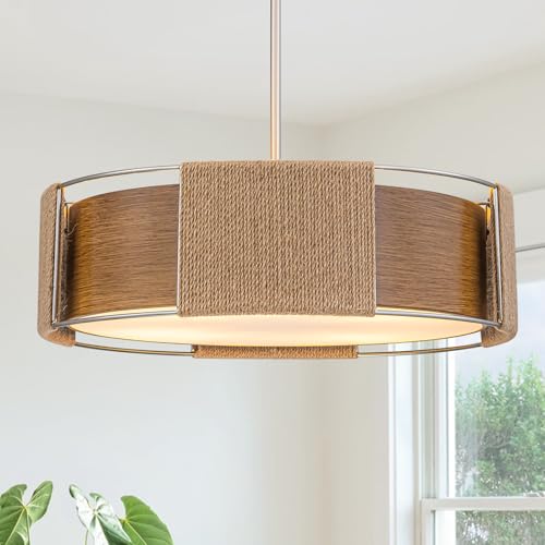 19.7'' Rustic Rattan Chandeliers