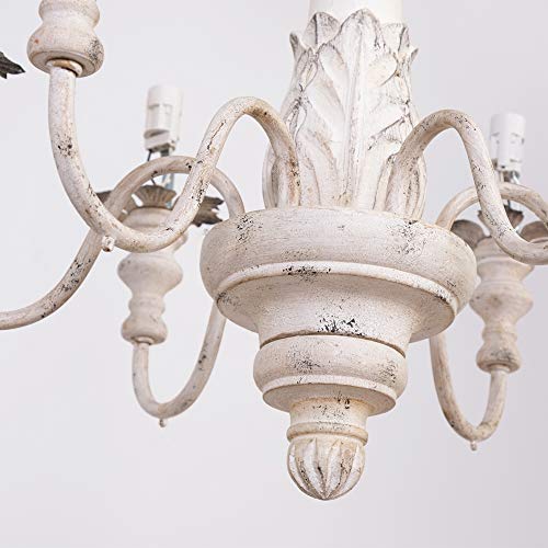 6 Light French Country Chandelier Farmhouse Candle Style W20.8