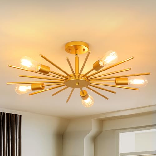 Gold Semi Flush Mount Ceiling Light