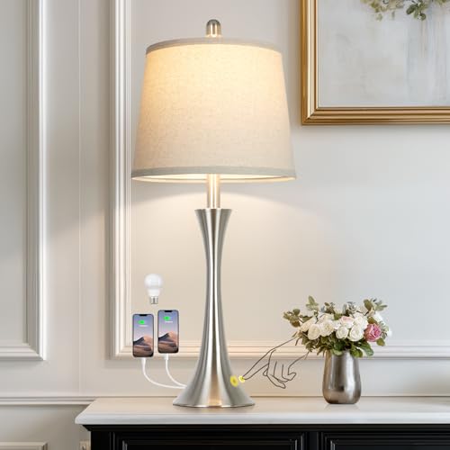 27.5" Silver Table Lamps