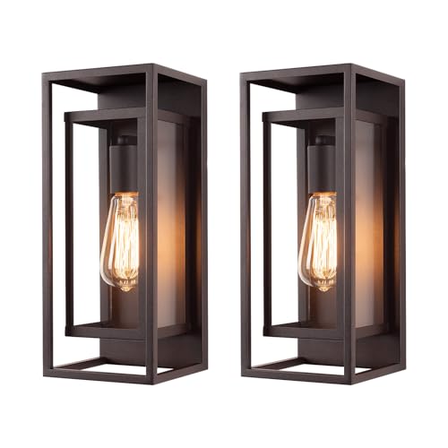 14" Modern Outdoor Porch Wall Light (2 Count)