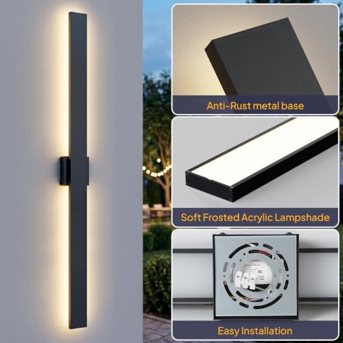 2 Pack 57.5in LED Outdoor Wall Lights (57.5in)