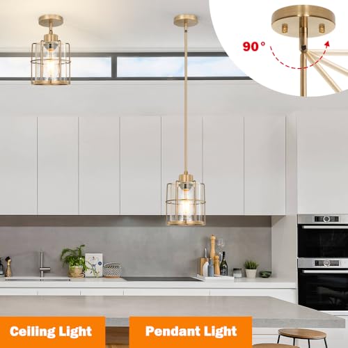 Modern Brass Pendant Light Kitchen Island Set of 2 (2 Count)